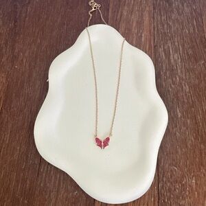 18K Gold Plated Butterfly Pendant Necklace – Sparkling Cubic Zirconia